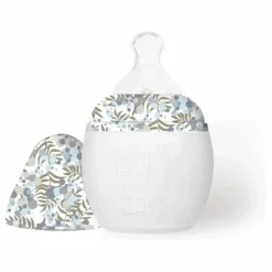 Online Elhée Biberon en silicone médical et tétine physiologique Mimosa Field - x Liberty | Bleu ciel