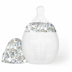 Online Elhée Biberon en silicone médical et tétine physiologique Mimosa Field - x Liberty | Bleu ciel
