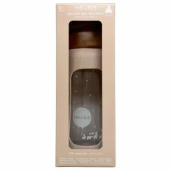 Best Hevea Biberon en verre à col large avec housse de protection Débit moyen | Sable