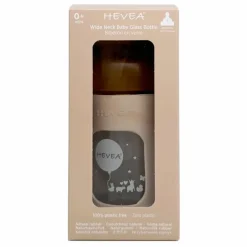 Hevea Biberon en verre à col large avec housse de protection Débit lent || Biberons|Puériculture