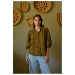 Sale Blouse Appoline Mini Léopard Double Gaze de Coton - Collection Femme | Femme Blouses, Chemises