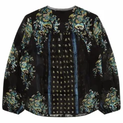 Hot Ulla Johnson Blouse Aster Soie | Bleu nuit