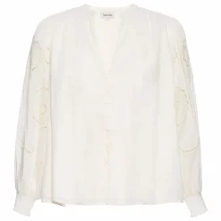 Sale Alma Deia Blouse Brodée en Coton Bio | Blanc cassé