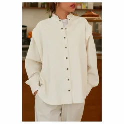 Marlot Paris Blouse Carmen Velours Côtelé - Collection Femme ||Femme Blouses, Chemises