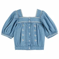 Emile et Ida Blouse Chambray Brodée ||Enfant Blouses, T-Shirts