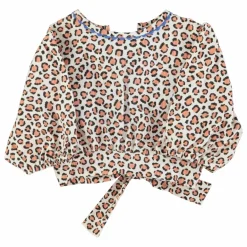 Enfant Piupiuchick Blouses, T-Shirts|Blouses, T-Shirts*Blouse Crop Léopard Coton Bio |