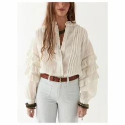 Discount Maison Hotel Blouse Cuban Schiffli Omara | Blanc