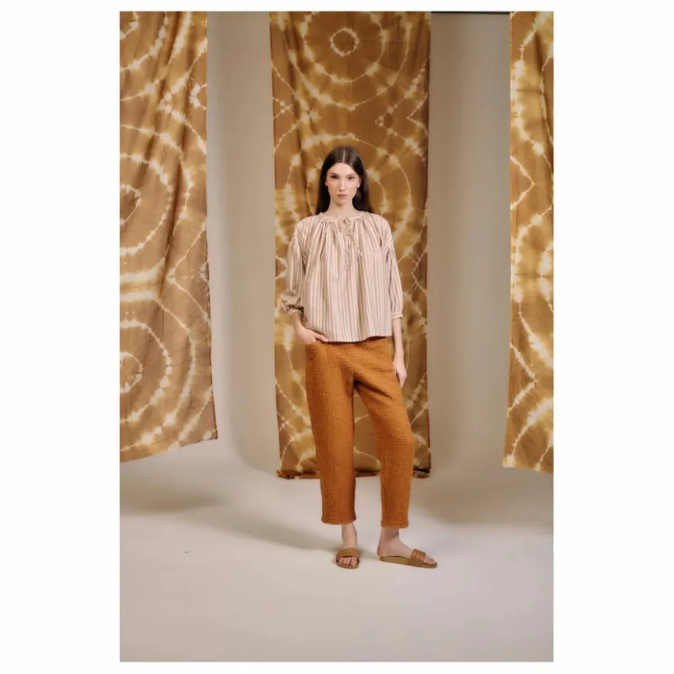Discount Blue Anemone Blouse Cyclamen Rayée | Terracotta