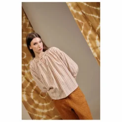 Discount Blue Anemone Blouse Cyclamen Rayée | Terracotta