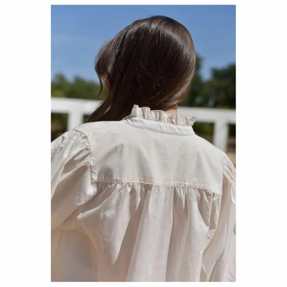 Outlet Marlot Paris Blouse Dahlia Seersucker - Collection Femme | Ecru