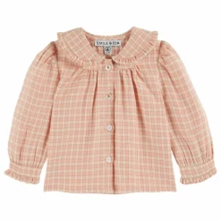 Clearance Emile et Ida Blouse Ecolière Col Nœud | Rose