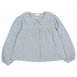 Online Búho Blouse Gaze de Coton Bio | Bleu gris