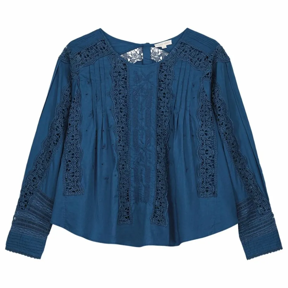 Clearance Louise Misha Blouse Jeannine Voile de Coton Bio - Collection Femme | Bleu