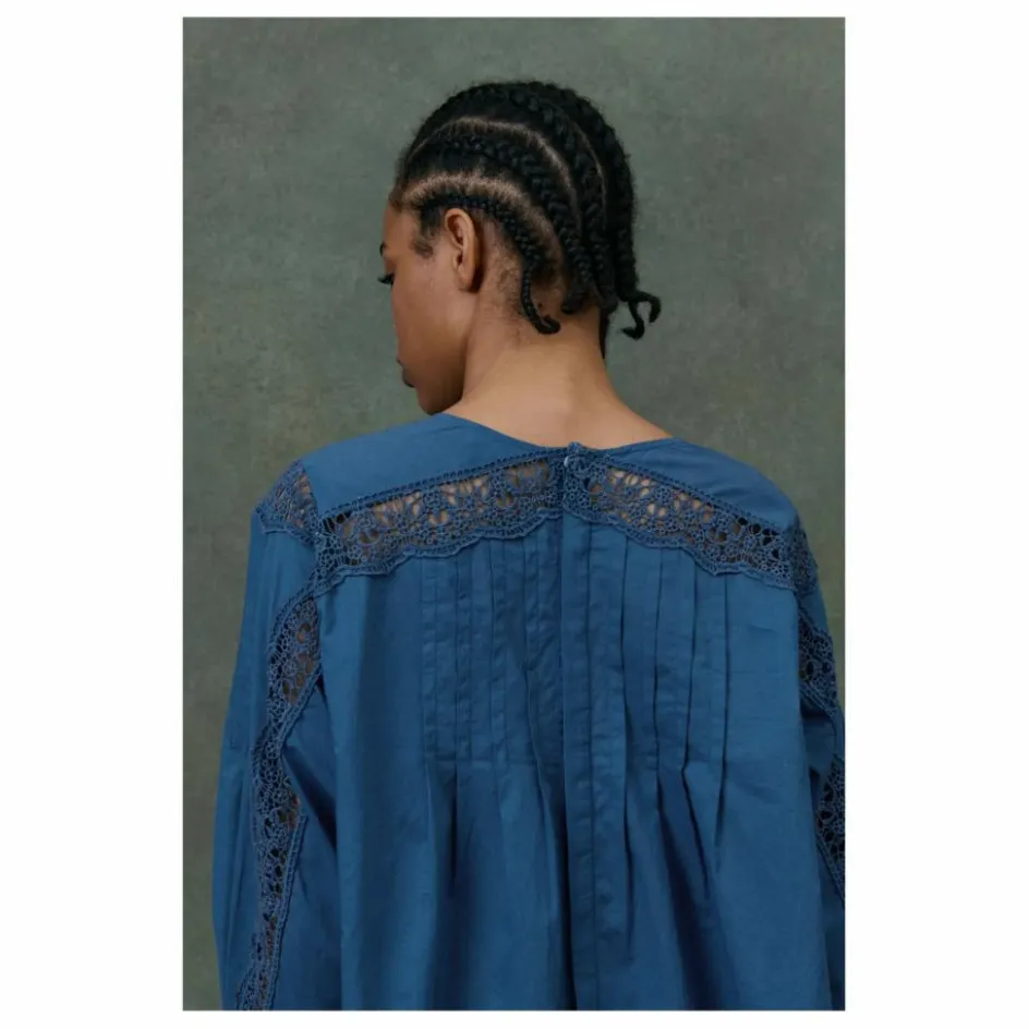Clearance Louise Misha Blouse Jeannine Voile de Coton Bio - Collection Femme | Bleu