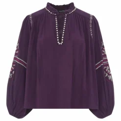 Best Blouse Manches Longues Brodée Gaze Coton Bio | Femme Blouses, Chemises