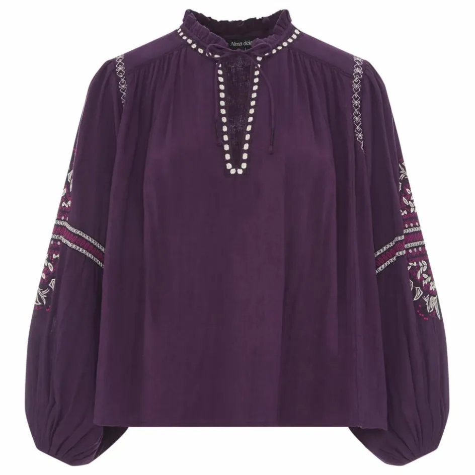 Best Blouse Manches Longues Brodée Gaze Coton Bio | Femme Blouses, Chemises
