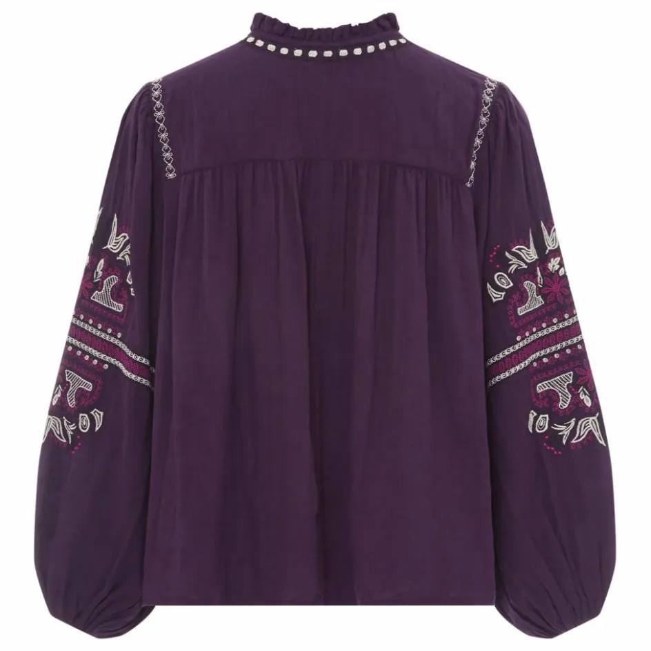 Best Blouse Manches Longues Brodée Gaze Coton Bio | Femme Blouses, Chemises