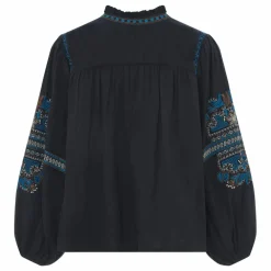 Alma Deia Blouse Manches Longues Brodée Gaze Coton Bio ||Femme Blouses, Chemises