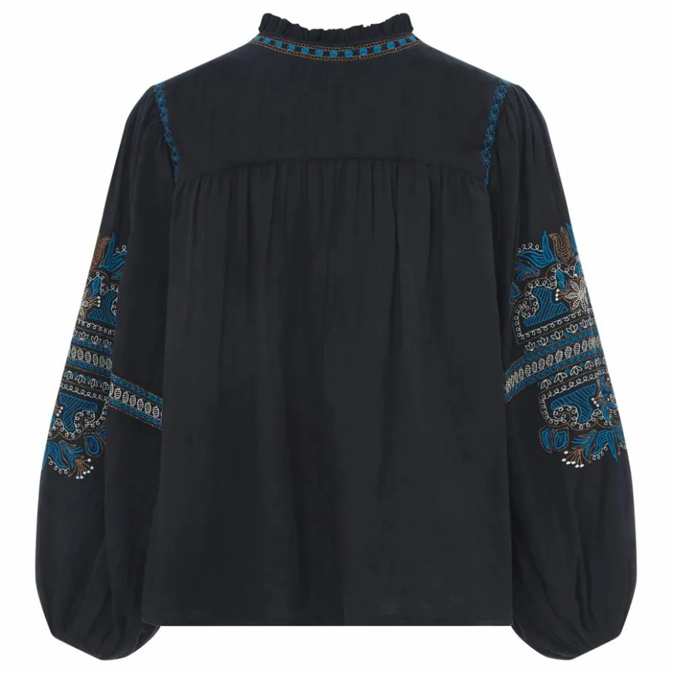 Alma Deia Blouse Manches Longues Brodée Gaze Coton Bio ||Femme Blouses, Chemises