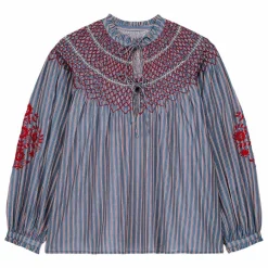 Louise Misha Blouse Pal Rayée Voile de Coton - Collection Femme ||Femme Blouses, Chemises
