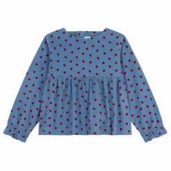 Enfant Petit Bateau Blouses, T-Shirts*Blouse Pommes Velours Côtelé |