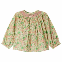 New Blouse Smockée Griotte Liberty Coton Bio | Blouses, T-Shirts
