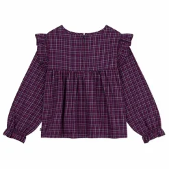 Online Blouse Volants Carreaux Coton Bio | Enfant Blouses, T-Shirts