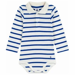 Petit Bateau Bodies, Combinaisons|Pyjamas Et Bodies*Body Col Polo Rayé Coton Bio |