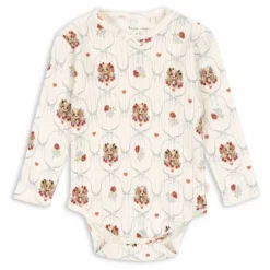 Clearance Konges Sløjd Body Minnie Chiens Pointelle Coton Bio | Ecru