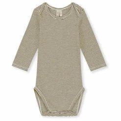 Sale Gray Label Body Rayures Coton Bio | Brun kaki