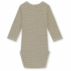Sale Gray Label Body Rayures Coton Bio | Brun kaki