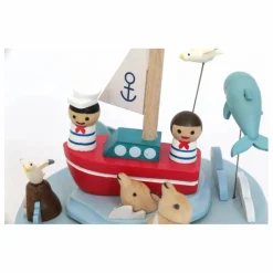 Clearance Wooderful life Boite à musique en bois Dauphins Multicolore