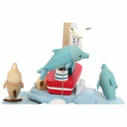 Clearance Wooderful life Boite à musique en bois Dauphins Multicolore