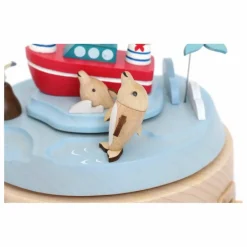 Clearance Wooderful life Boite à musique en bois Dauphins Multicolore
