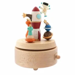 Discount Wooderful life Boite à musique en bois Fusée Multicolore
