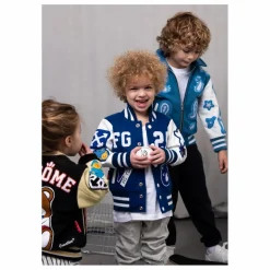 Sale Fille Garçon Bomber Awesome Letterman à Ecussons Cuir | Bleu