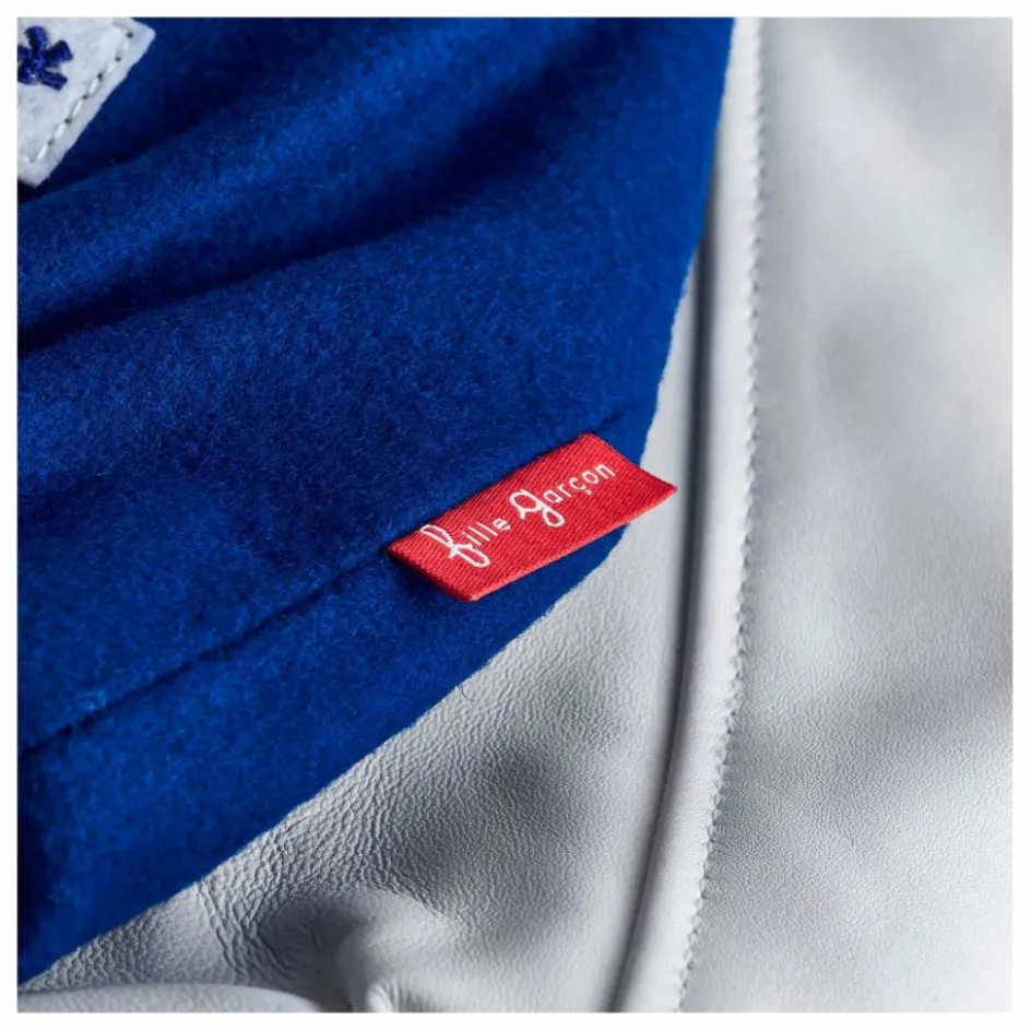 Sale Fille Garçon Bomber Awesome Letterman à Ecussons Cuir | Bleu