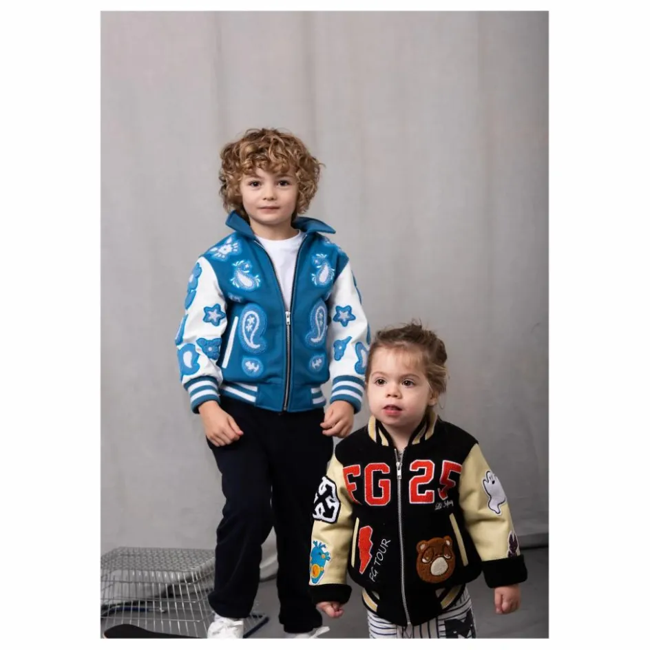 Enfant Fille Garçon Manteaux, Blousons*Bomber Awesome Letterman à Ecussons Cuir |