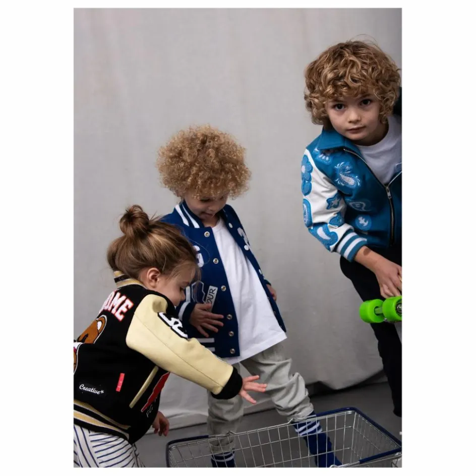Enfant Fille Garçon Manteaux, Blousons*Bomber Awesome Letterman à Ecussons Cuir |