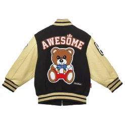 Enfant Fille Garçon Manteaux, Blousons*Bomber Awesome Letterman à Ecussons Cuir |