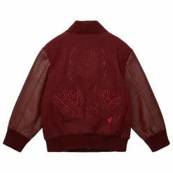 Outlet Bomber Brodé Laine et Cuir | Enfant Manteaux, Blousons|Manteaux, Blousons