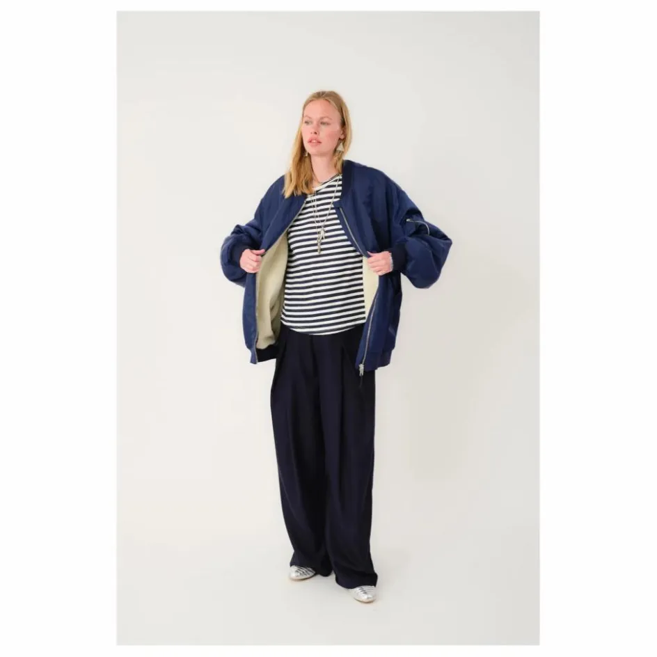 New Lollys Laundry Bomber Lila | Bleu marine
