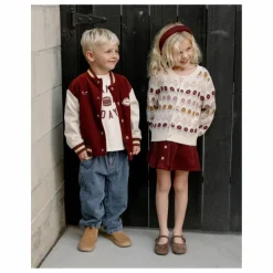 Clearance Rylee + Cru Bomber Varsity Velours Côtelé | Bordeaux