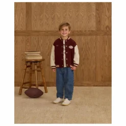 Clearance Rylee + Cru Bomber Varsity Velours Côtelé | Bordeaux