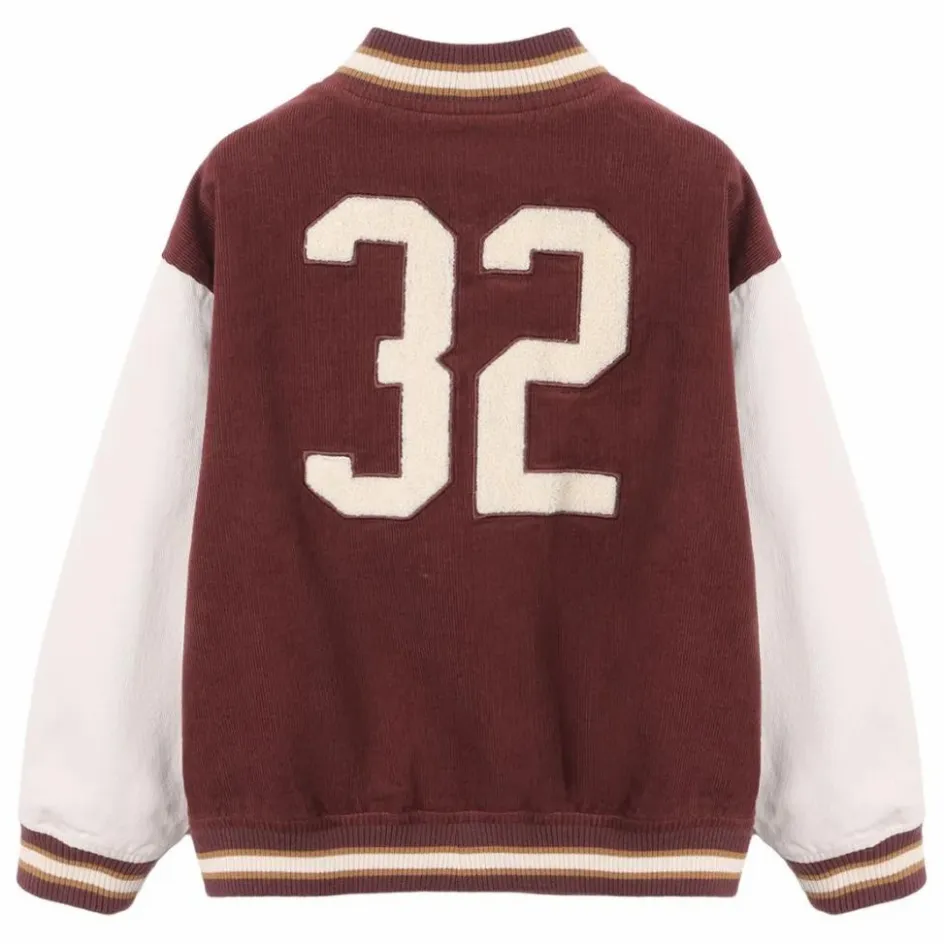 Clearance Rylee + Cru Bomber Varsity Velours Côtelé | Bordeaux