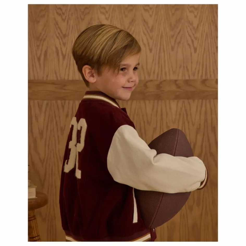 Clearance Rylee + Cru Bomber Varsity Velours Côtelé | Bordeaux