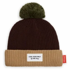 Hello Hossy Bonnet Block Coton Bio | Marron