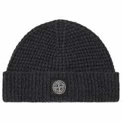Sale Stone Island Bonnet Logo Laine | Gris