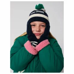 Discount Bonnet Pompom Rayé Fibres Recyclées | Enfant Accessoires De Mode