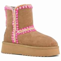 Mou Boots Compensées Norfolk Suède ||Femme Boots, Bottes